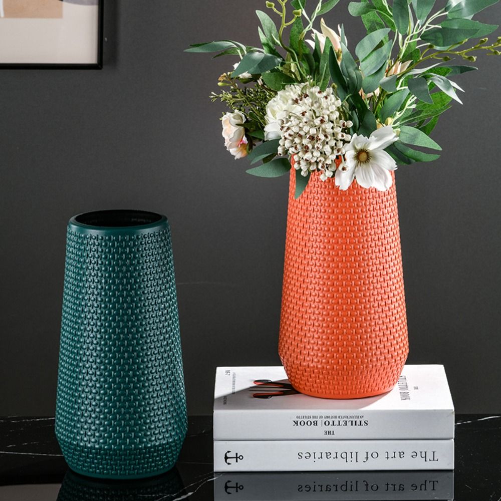 Centerpiece Vase Tall - مزهرية زهور سيراميك تقليد ، وعاء