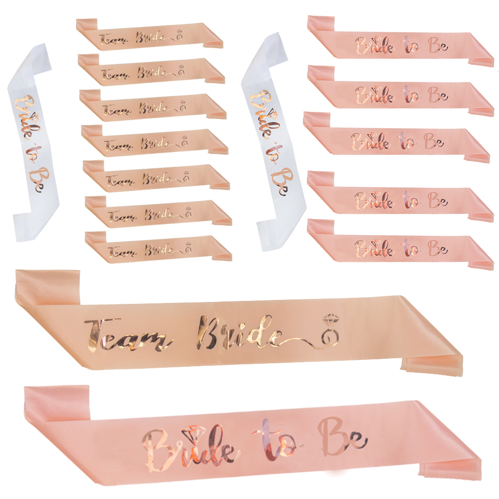 Bride Tribe Sash - الشمبانيا/الذهب الوردي العروس لتكون فريق العروس