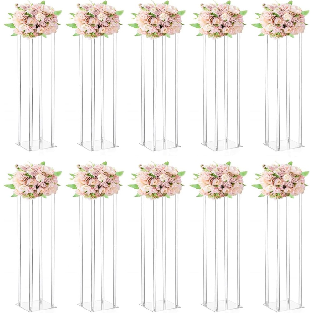 Centerpiece Vase Tall - مزهريات مستطيلة من الأكريليك الشفاف مكونة