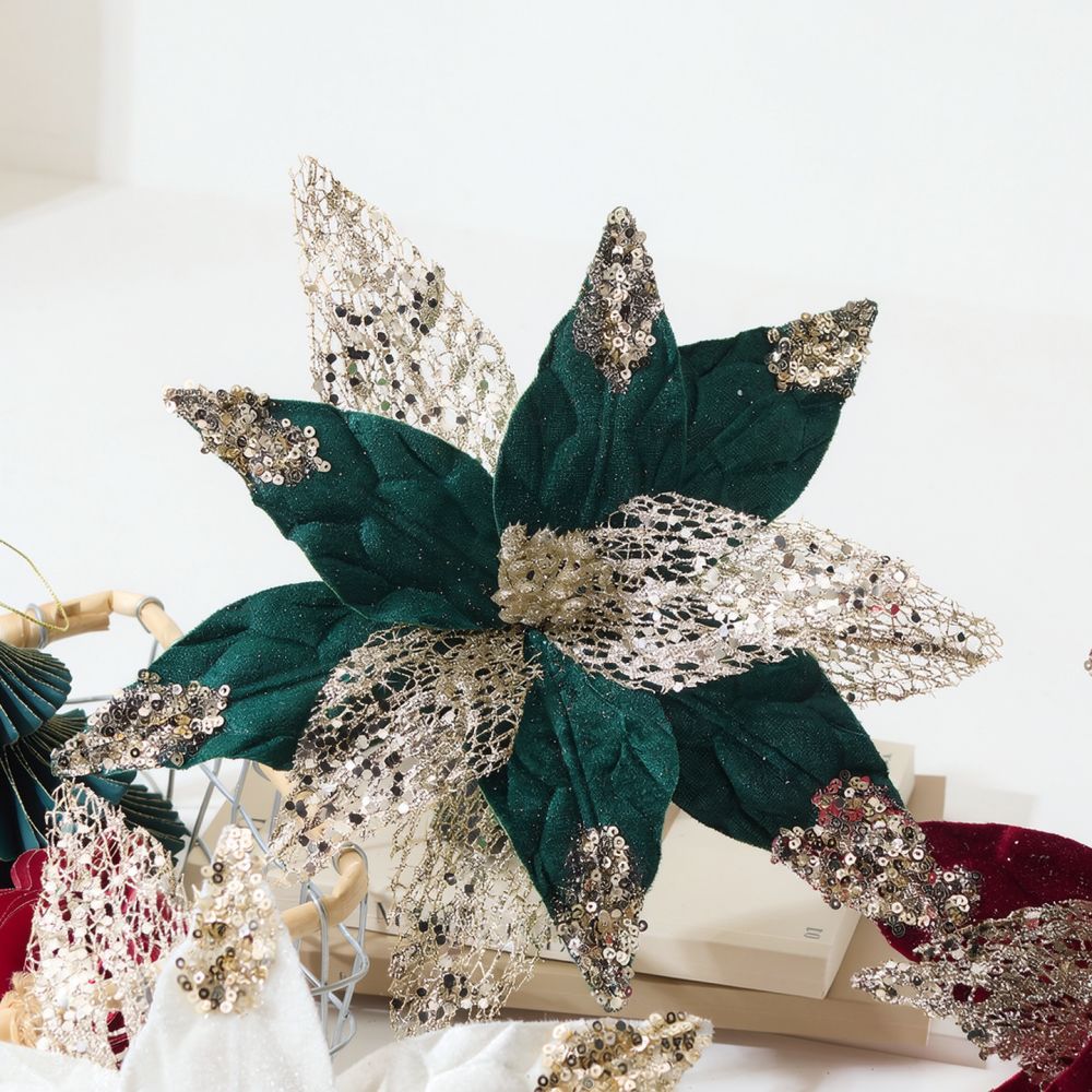 زهور بونسيتيا اصطناعية كبيرة م - مراجعة Wedding Floral Supply وسعره