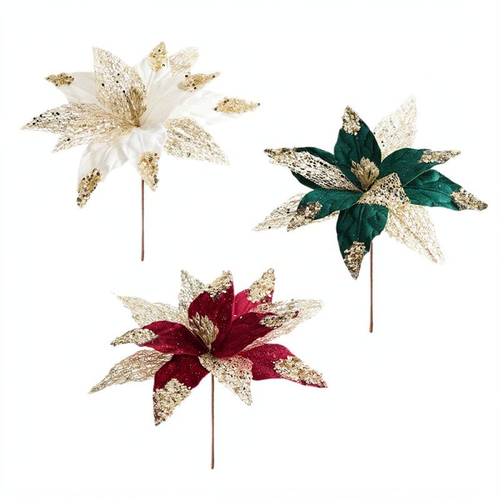 زهور بونسيتيا اصطناعية كبيرة م - مراجعة Wedding Floral Supply وسعره