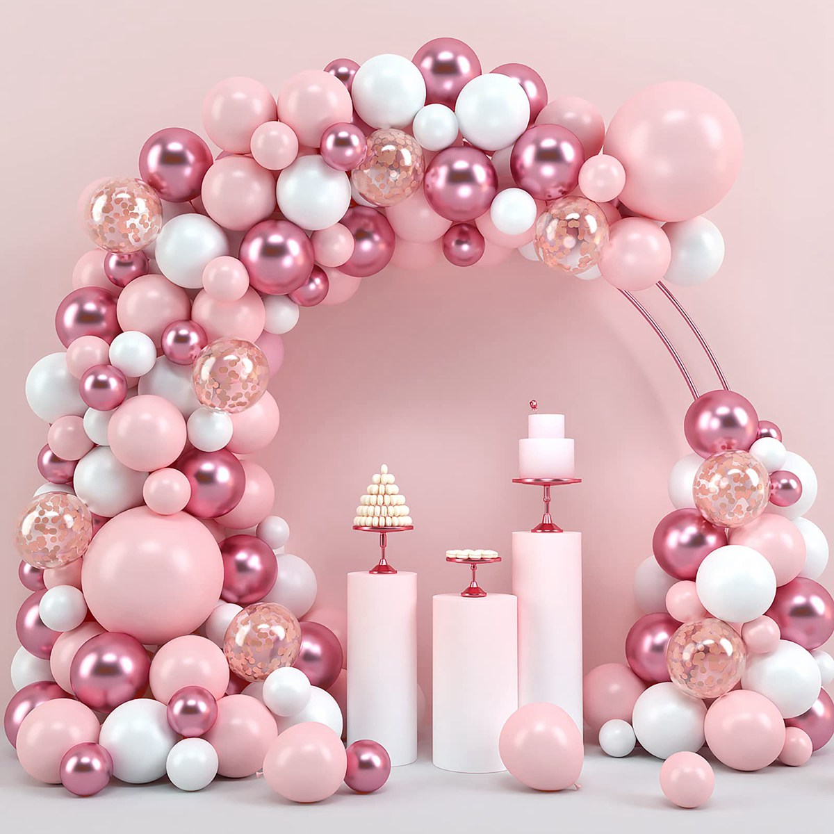 بالونات معكرون وردية طقم قوس ج - مراجعة Wedding Supply Kit وسعره