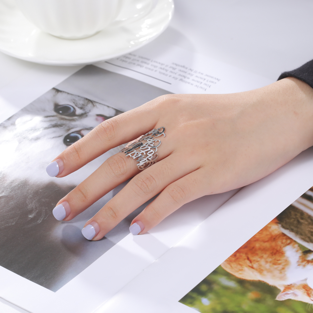 مخصص اسم مزدوج خواتم للنساء ال - مراجعة Wedding Zone وسعره