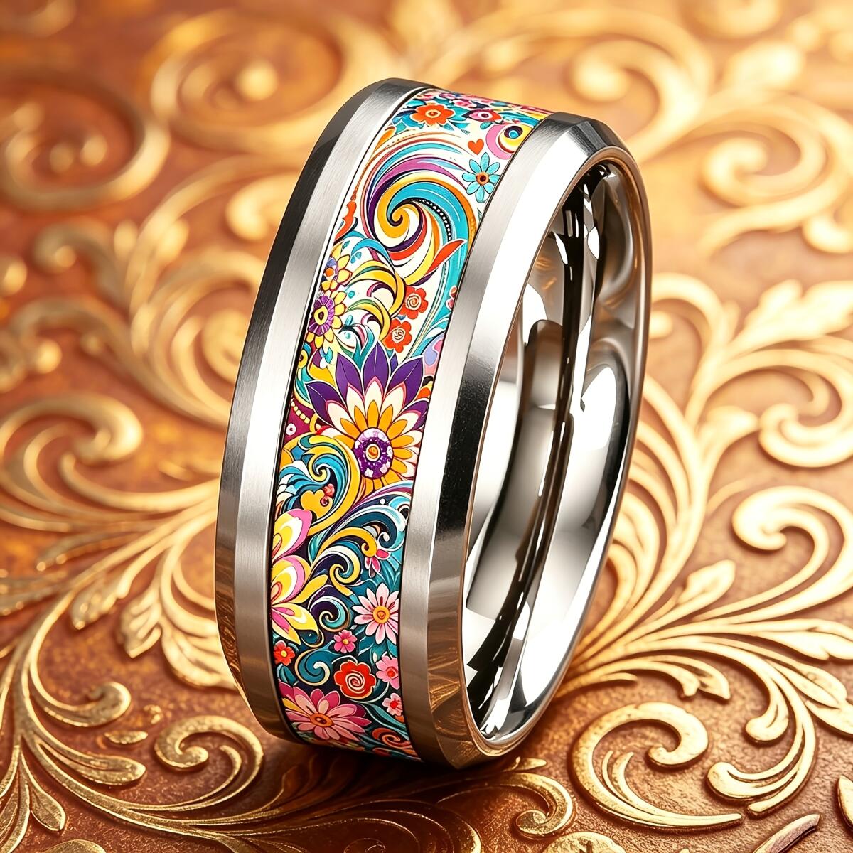 خاتم نسائي بوهيمي ملون بتصميم  - مراجعة Wedding Sutra وسعره